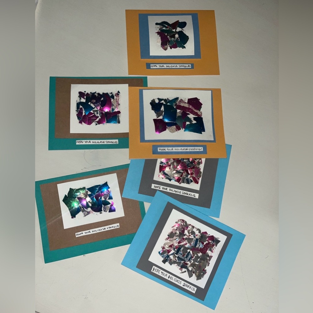 Handmade Holiday Cards, all ONE OF A KIND w all recycled materials
